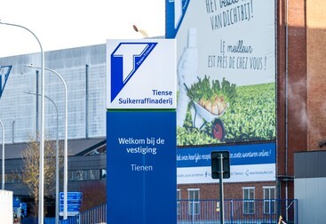 Paneel met Welkom bij Tiense Suikerraffinaderij 